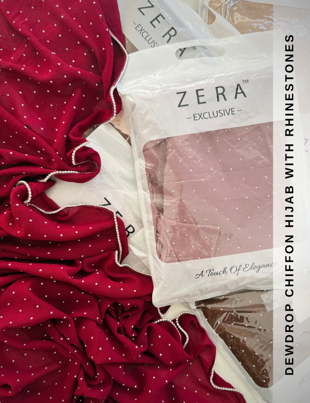 ZERA DEW DROPS WITH SILVER CHAIN CHIFFON